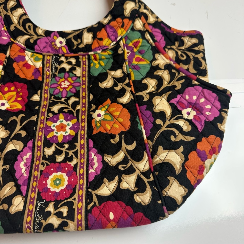 Vera Bradley Black and Multicolor Floral Shoulder Bag - Picture 3 of 9